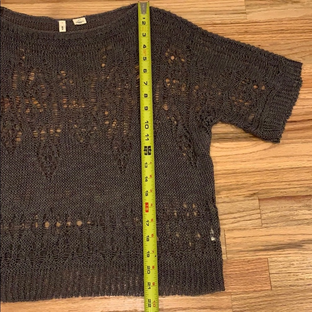 pretty Moth dark gray open knit sweater, XS/TP - Picture 3 of 8